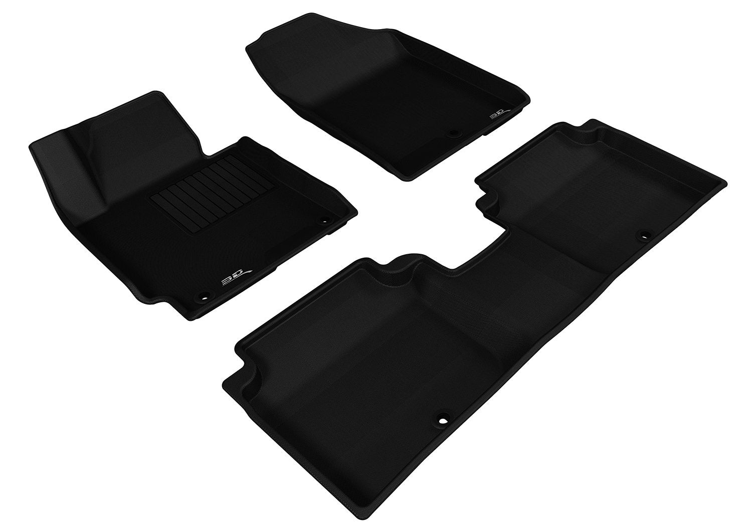 Custom Fit 3D MAXpider Complete Floor Mat Set for Select Hyundai Elantra Models - Kagu Rubber (Black)