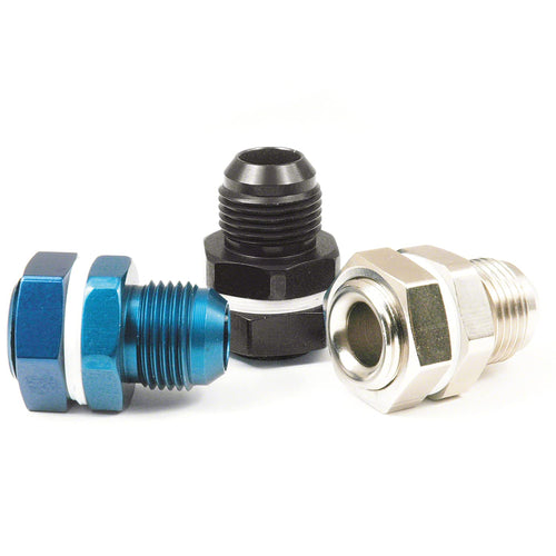 Fuel Cell Bulkhead SpeedFX Coupler Fitting 579010, Straight, 10AN, Anodized, Blue, Aluminum, Single