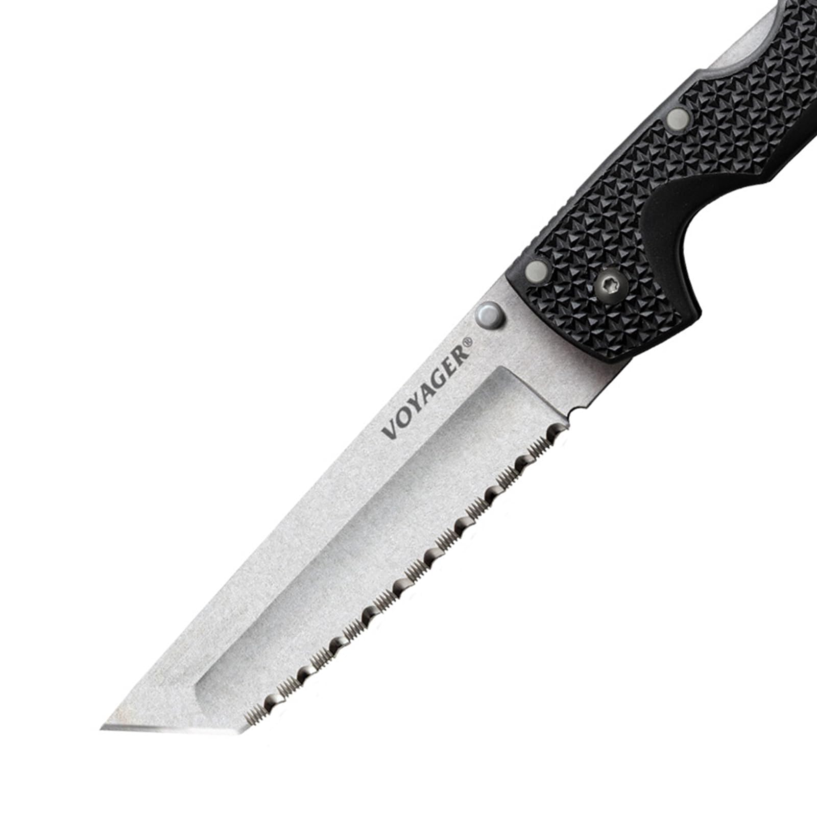 Cold Steel Voyager XL 5.5" AUS10A Tanto Point Serrated Edge Razor-Sharp Blade 6.75" Griv-Ex Handle Everyday Carry Tactical Folding Knife