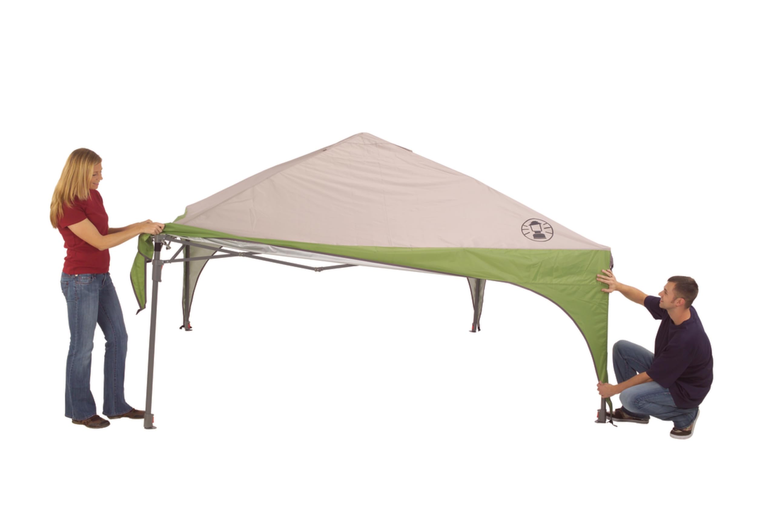 Coleman Sun Shelter Canopy with Instant Setup, Sun Shelter with Wheeled Carry Bag Sets Up in About 3 Mins, 7x5ft, 10x10ft, or 12x12ft Canopy for Sporting Events, Tailgating, Camping, & More