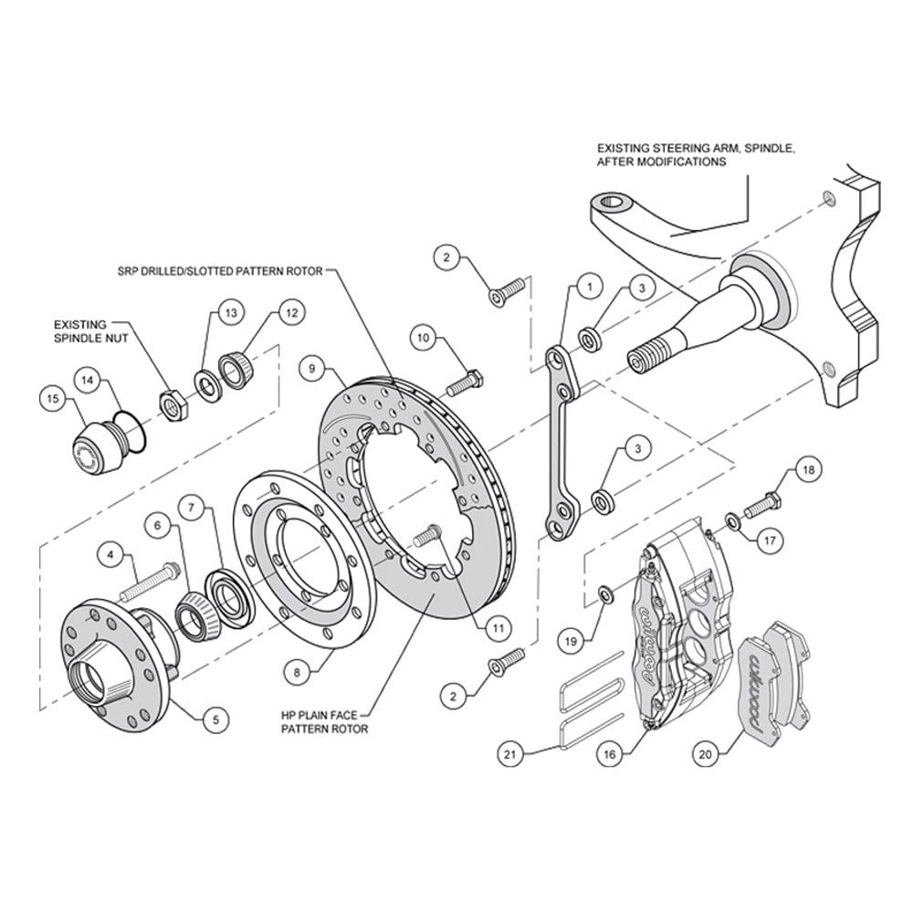 Brake Kit Wilwood Dynapro Camaro 70-78 6 Piston 12.19in