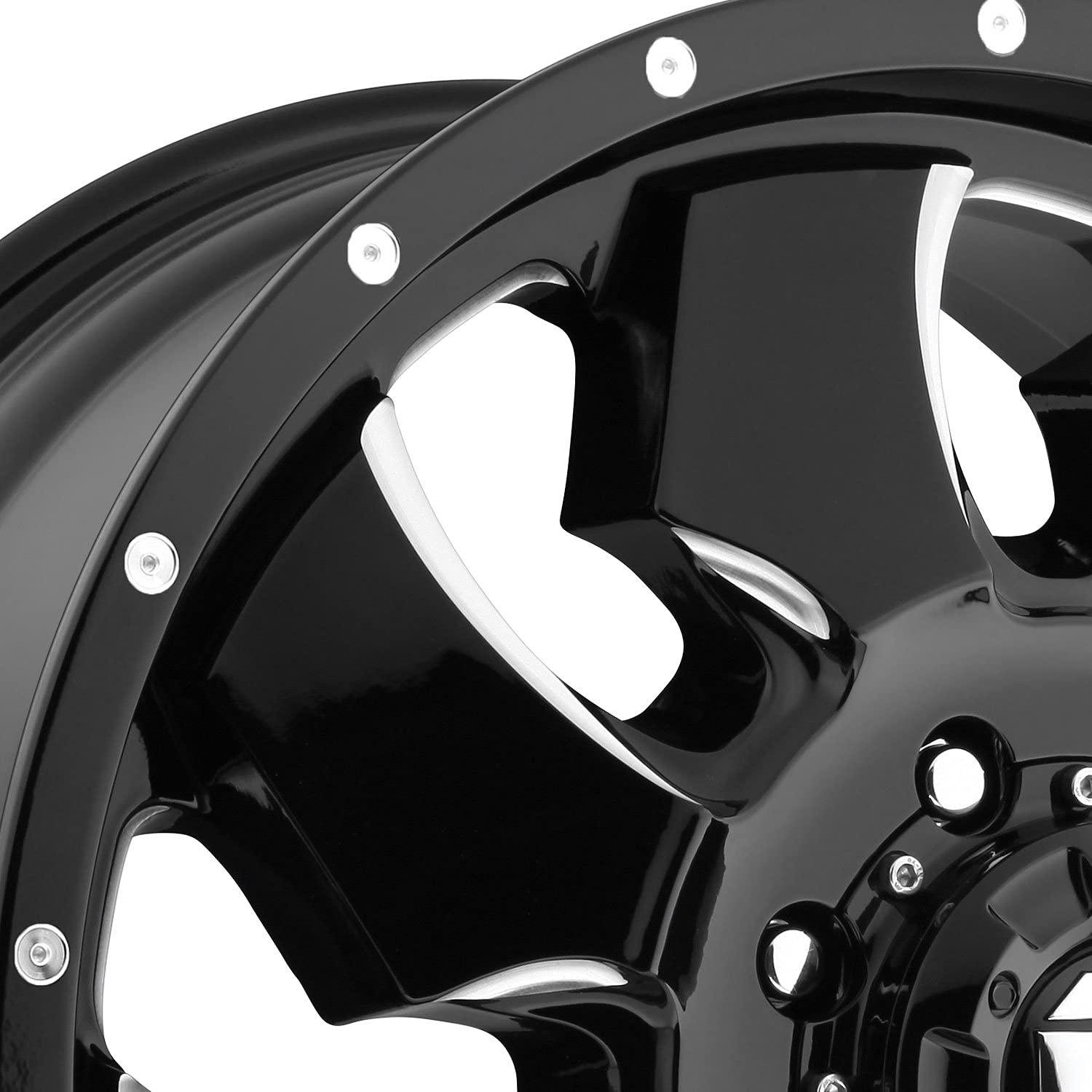 D574 FUEL OFF-ROAD CLEAVER 20X8.25, 8X6.5, 8.76, 105mm GLOSS BLACK MILLED - D57420828D