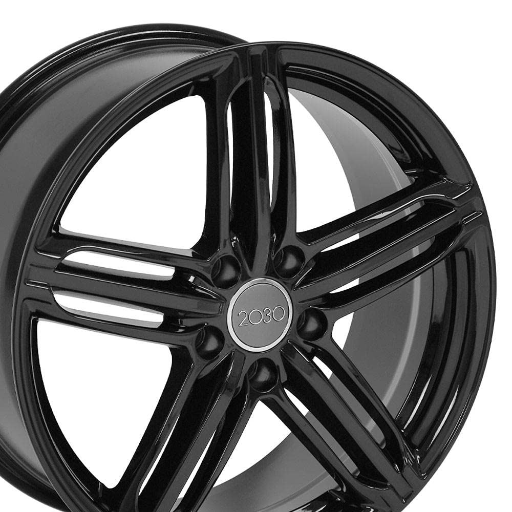 18 Inch OE Wheels AU12 Rim Fits RS6 Style 5x112 18x8 Gloss Black - Hollander 58840 (1)