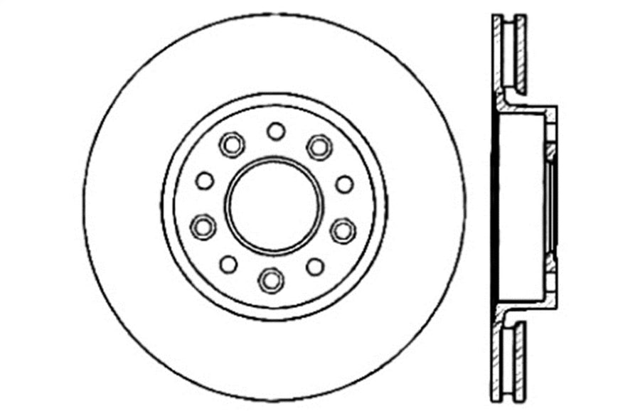 Sport Drilled/Slotted Brake Rotor StopTech 127.61080L (Front Left), 1 Pack