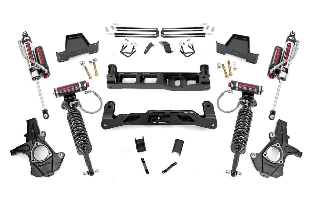 Rough Country Suspension Lift Kit 7.5" with Vertex Coilovers/Vertex Shocks for Chevy Silverado & GMC Sierra 1500 (2007-2013) 2WD