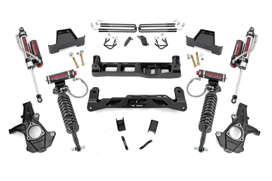 Rough Country Suspension Lift Kit 7.5" with Vertex Coilovers/Vertex Shocks for Chevy Silverado & GMC Sierra 1500 (2007-2013) 2WD