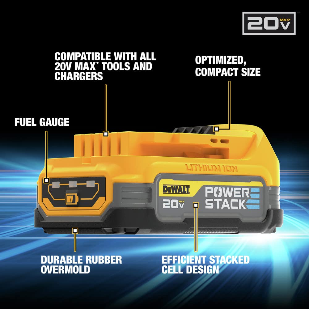 20V MAX XR DEWALT POWERSTACK Lithium Ion Battery (DCBP034)