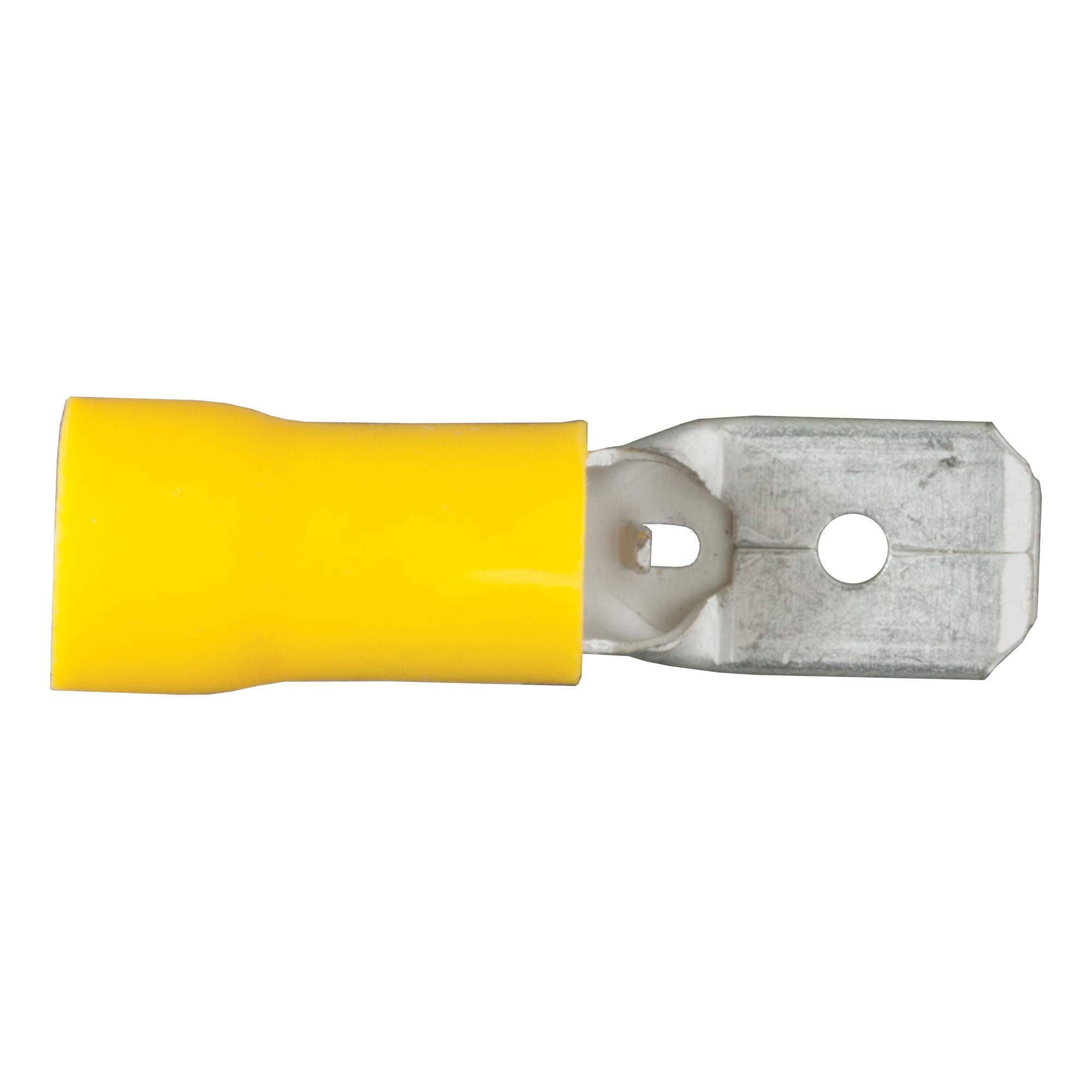 CURT 59433 Yellow Vinyl-Insulated 12-10 Gauge Male Wire Quick Connectors, 100-Pack