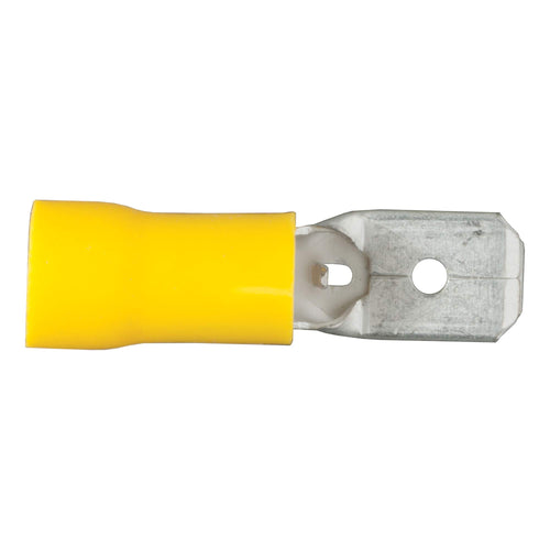 CURT 59433 Yellow Vinyl-Insulated 12-10 Gauge Male Wire Quick Connectors, 100-Pack
