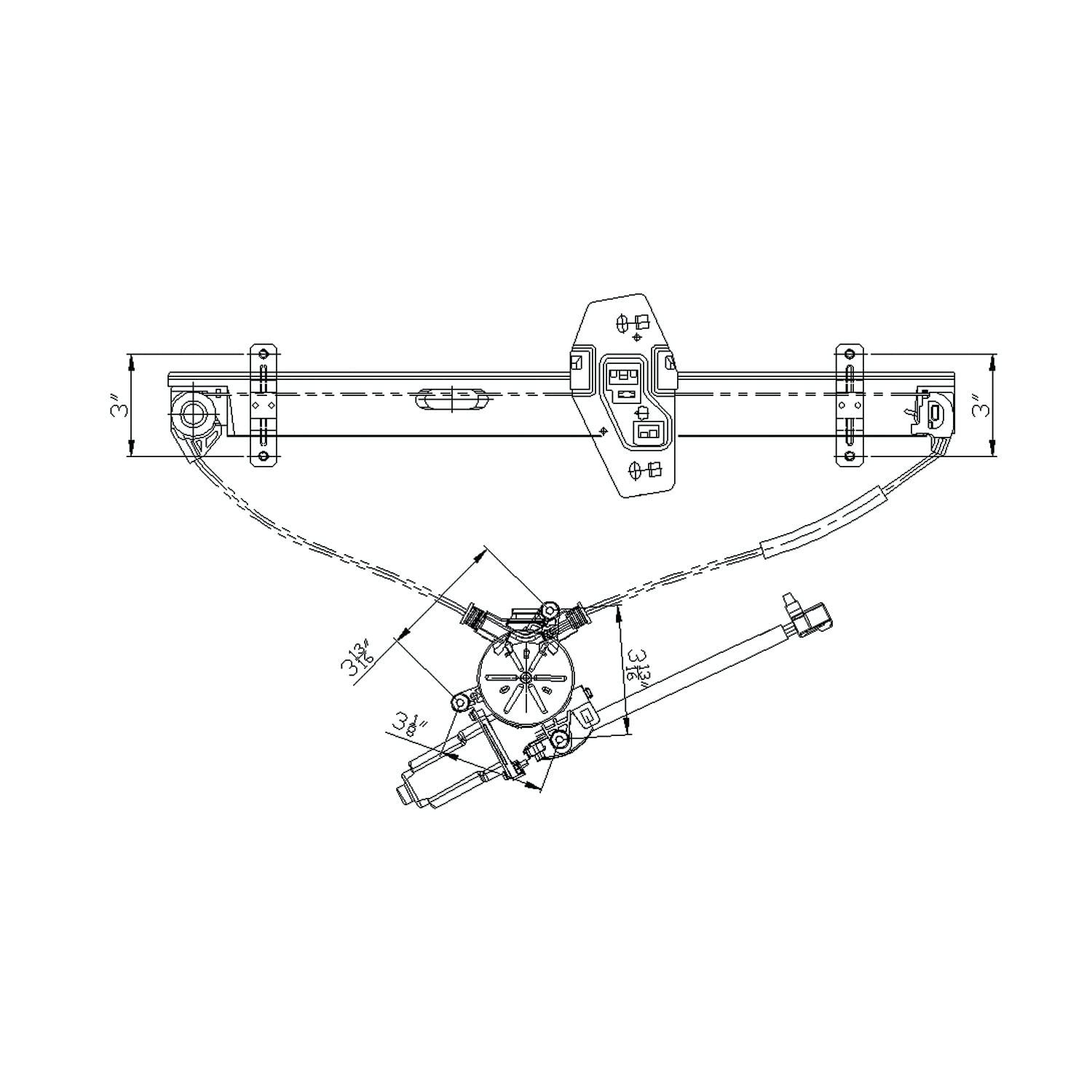 Power Window Motor and Regulator Assembly TYC 660501 Rear Right-Side Compatible with 2003-2008 Honda Pilot
