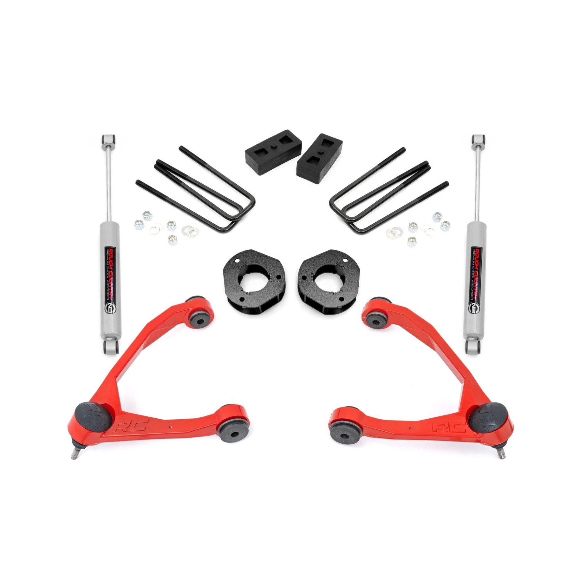 3.5" Lift Kit Rough Country for 2007-2018 Chevy/GMC 1500 2WD - 19831RED