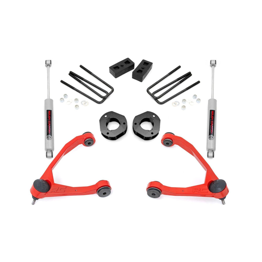 3.5" Lift Kit Rough Country for 2007-2018 Chevy/GMC 1500 2WD - 19831RED