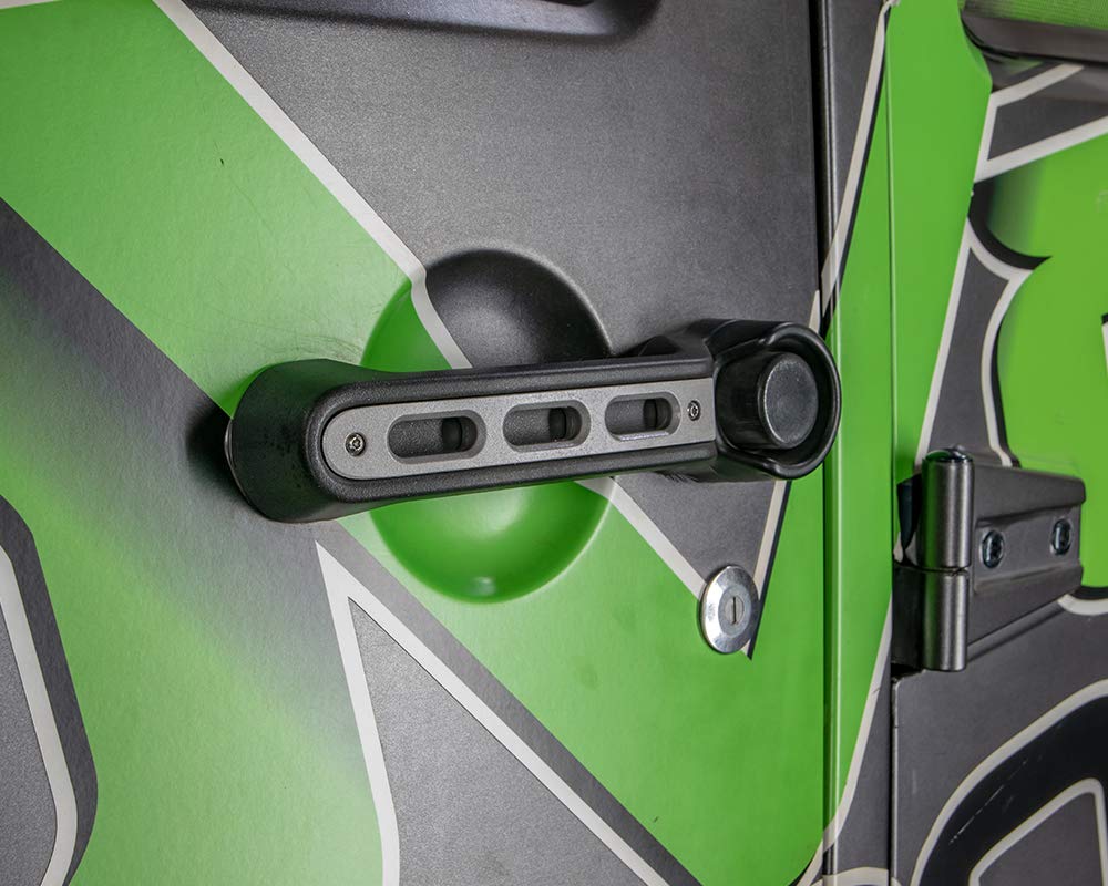 D-JP-190026-AL-5 | DV8 Offroad Door Handle Insert Set fits 2007-2018 Wrangler JK | Slotted Hole Design | Aluminum Construction