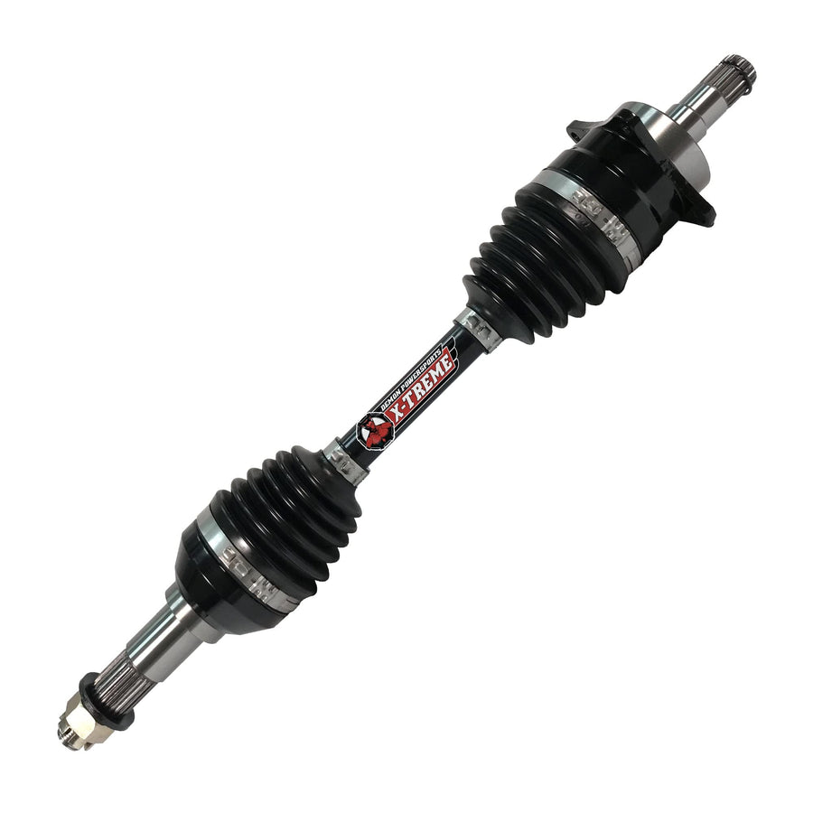 Demon Front Left Xtreme Heavy Duty Powersports Axle for (2014-18) Can Am Maverick 1000, In 4340 Chromoly Steel Re-Engineered Cage Design, Larger Components & In Dual Heat Treated to Increase Strength