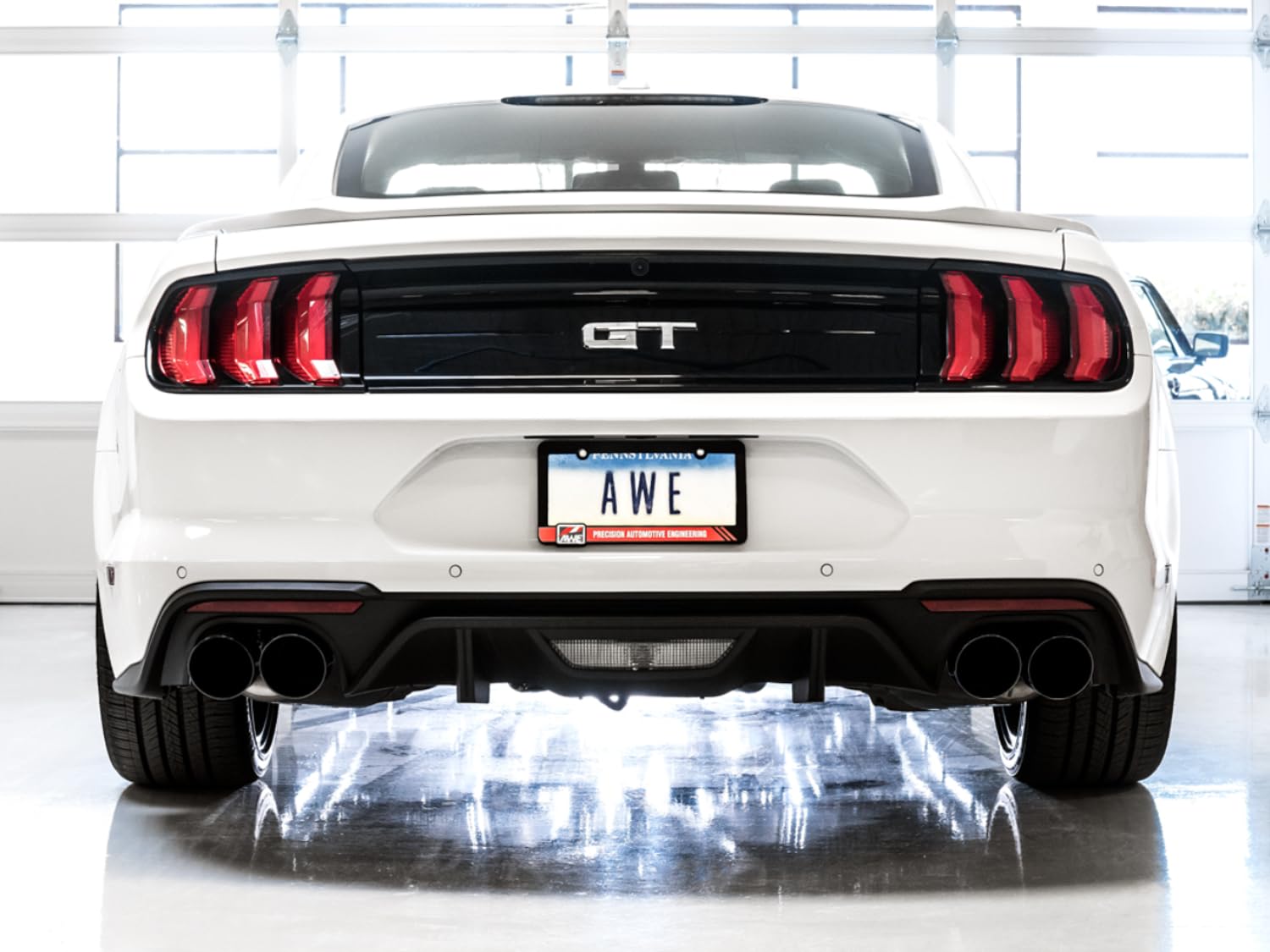 2018+ Ford Mustang GT (S550) AWE Tuning Cat-Back Exhaust - Touring Edition (Quad Diamond Black Tips) - 3015-43106