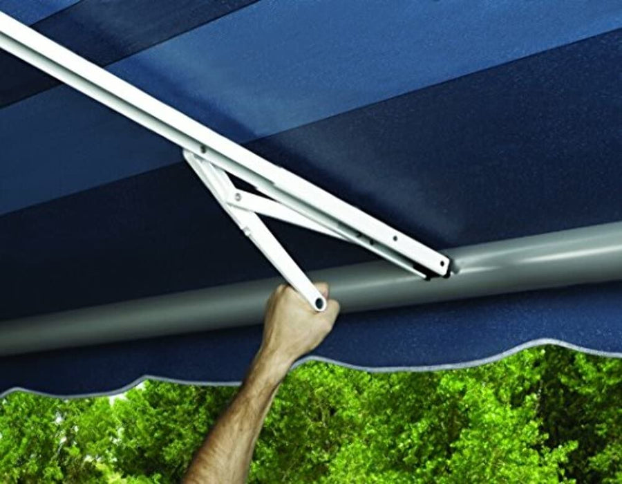 Rafter 6 Carefree 902865White with Automatic Awning and Ground Support
