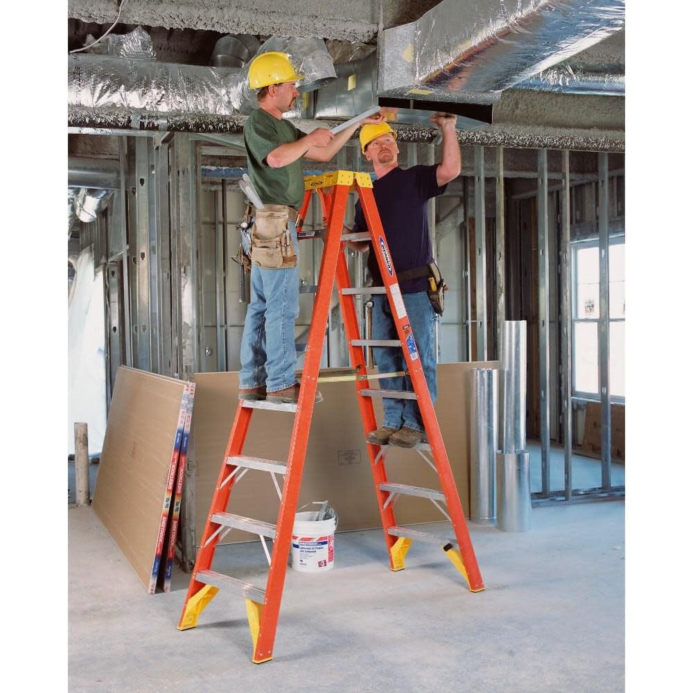 Twin Werner Step Ladder (T6208), Fiberglass