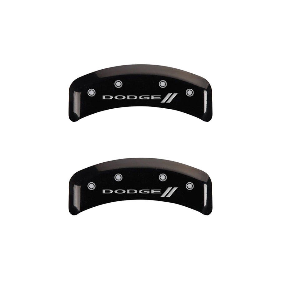 Dodge ll MGP Caliper Covers 12195SDD3BK Engraved Caliper Cover with Black Powder Coat Finish and Silver Characters, (Set of 4)