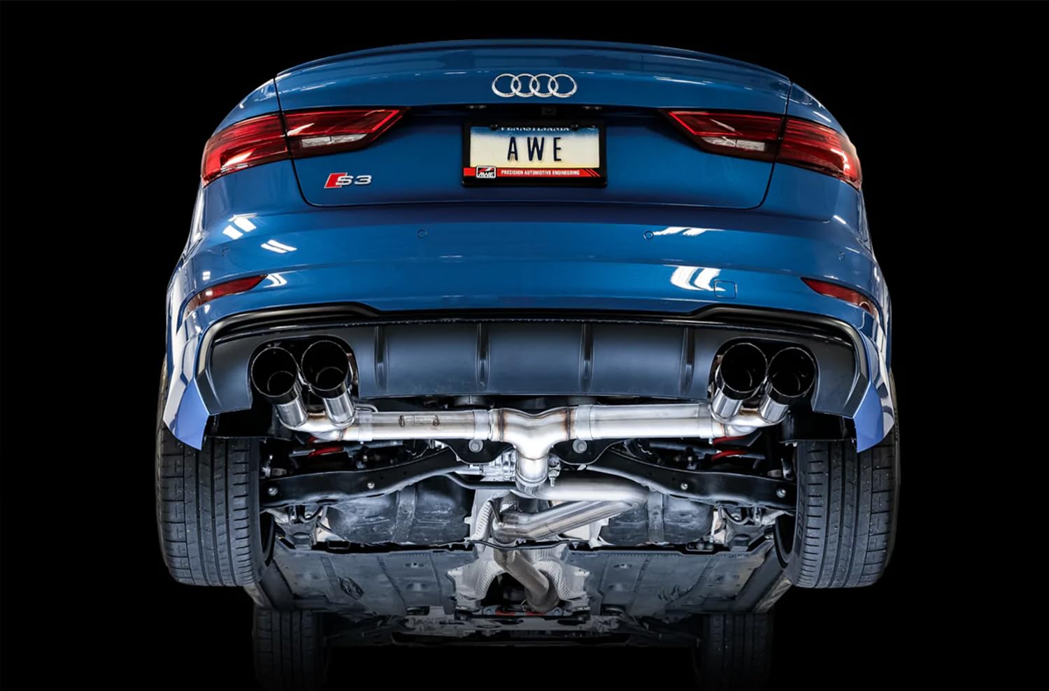 AWE 8V S3 2015-2020 Audi - Track Edition Exhaust (102mm Black Tips)