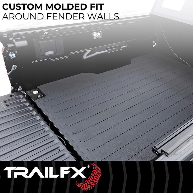TrailFX Bed Liner Fits 2022-2026 Ford Maverick Black Textured Pebble Rubber Surface No Raised Edges Heavy-Duty Durable Rubber Material Drop in Mat