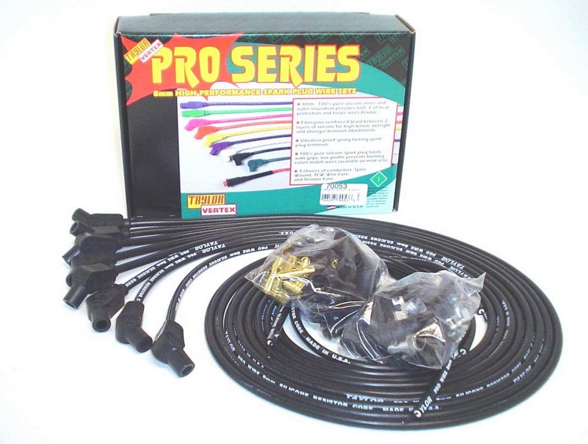 8mm Taylor Cable Pro Wire Black Spark Plug Wire Set 70053