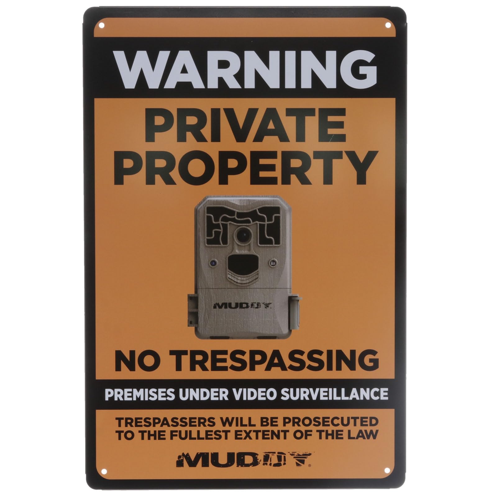 12" Height Muddy x 8" Width Video Surveillance Sign - Durable Weather-Resistant Easy-to-Install Warning Tin-Plated Sign with Top & Bottom Holes to Secure, Video Surveillance