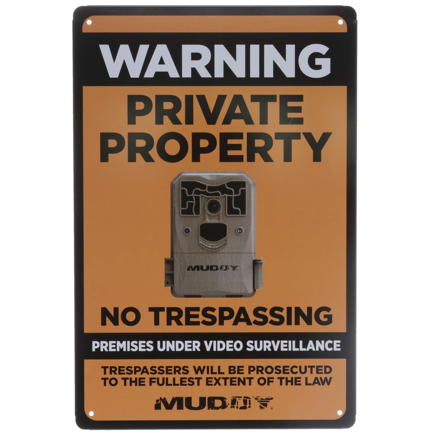 12" Height Muddy x 8" Width Video Surveillance Sign - Durable Weather-Resistant Easy-to-Install Warning Tin-Plated Sign with Top & Bottom Holes to Secure, Video Surveillance