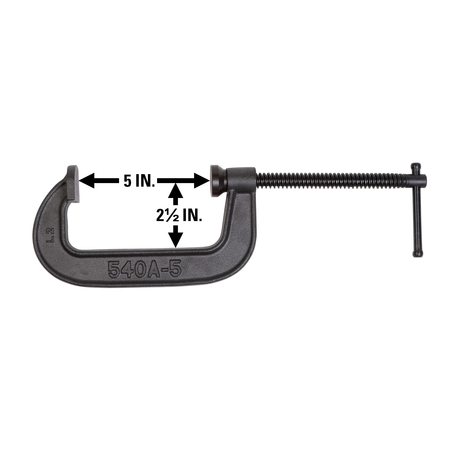 C-Clamp Wilton, 5" Opening, 2-1/2" Throat, 2250 Lbs. Clamping Force (Model 540A-5)