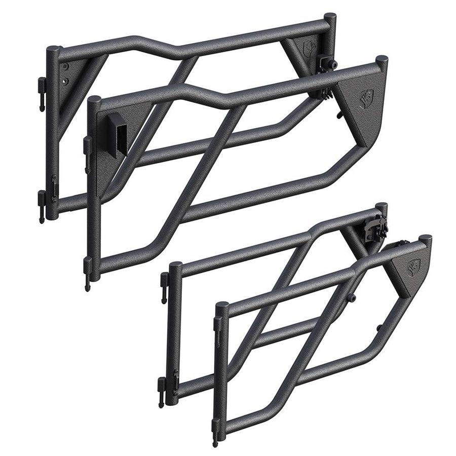 Tyger Auto Tubular Doors TG-DR4J62288 Compatible with 2007-2018 Jeep Wrangler JK (NOT JL) 4-Doors | Textured Black | Mirror Mount | Front & Rear Door Set