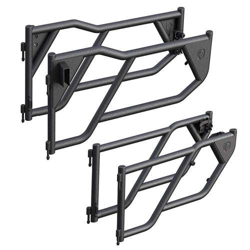 Tyger Auto Tubular Doors TG-DR4J62288 Compatible with 2007-2018 Jeep Wrangler JK (NOT JL) 4-Doors | Textured Black | Mirror Mount | Front & Rear Door Set