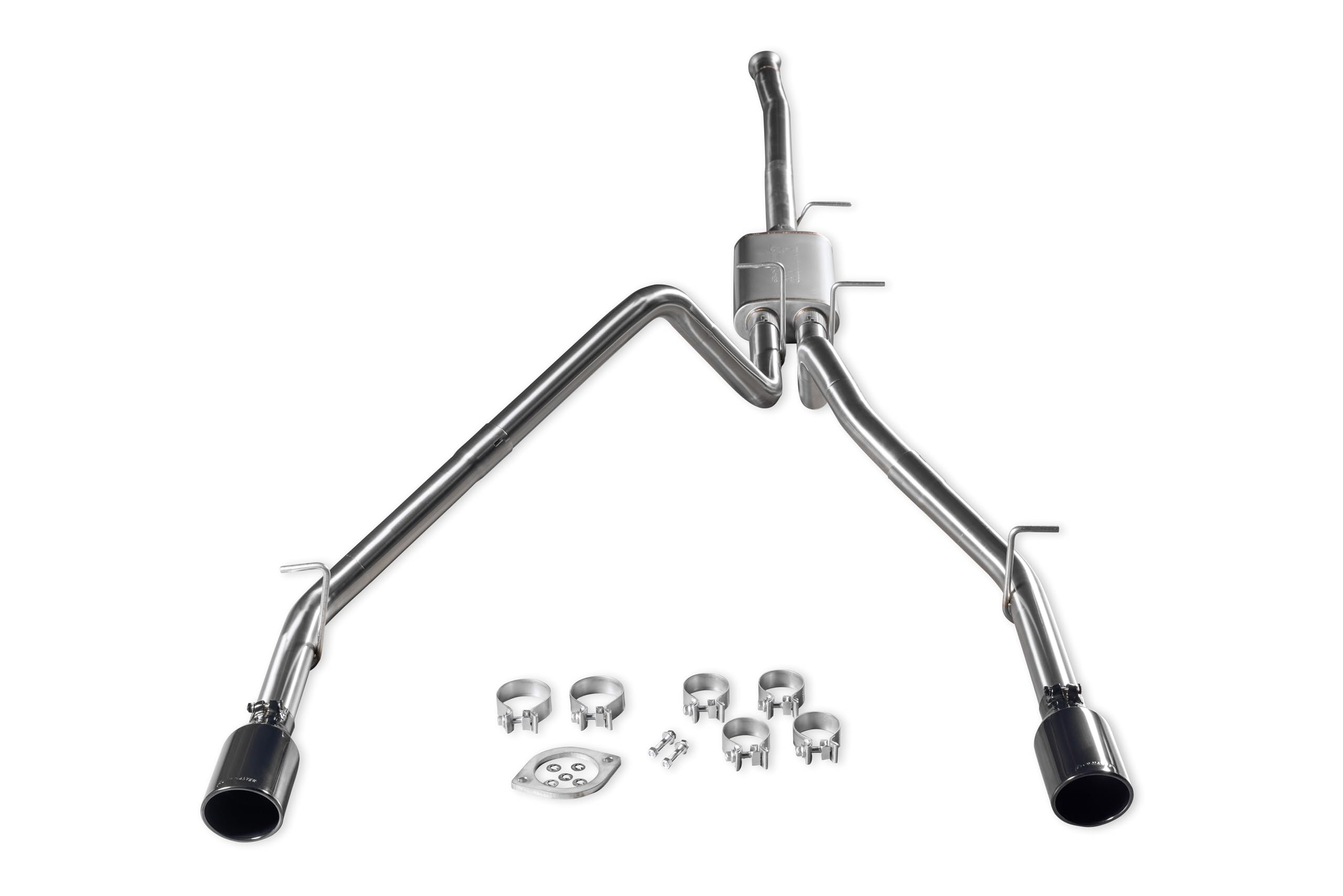 Flowmaster Signature Series 737889 Exhaust Kit 3 Inch 304 Stainless Steel 4.5 Inch Black Chrome Tips Compatible with 2019-2024 RAM 1500 New Body 5.7L with Factory Dual Exhaust 2 & 4WD All Wheelbases