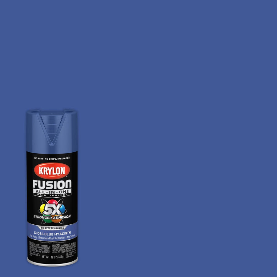 Krylon All-In-One Adhesive Spray Paint for Indoor/Outdoor Use, 12 oz, Blue Hyacinth