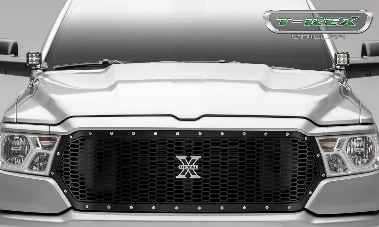 2019-2022 Ram 1500 Laramie, Lone Star, Big Horn, Laser X Tradesman Grille, Black, 1 Pc, Replacement, Chrome Studs, Does Not Fit Vehicles with Camera - PN #7714651