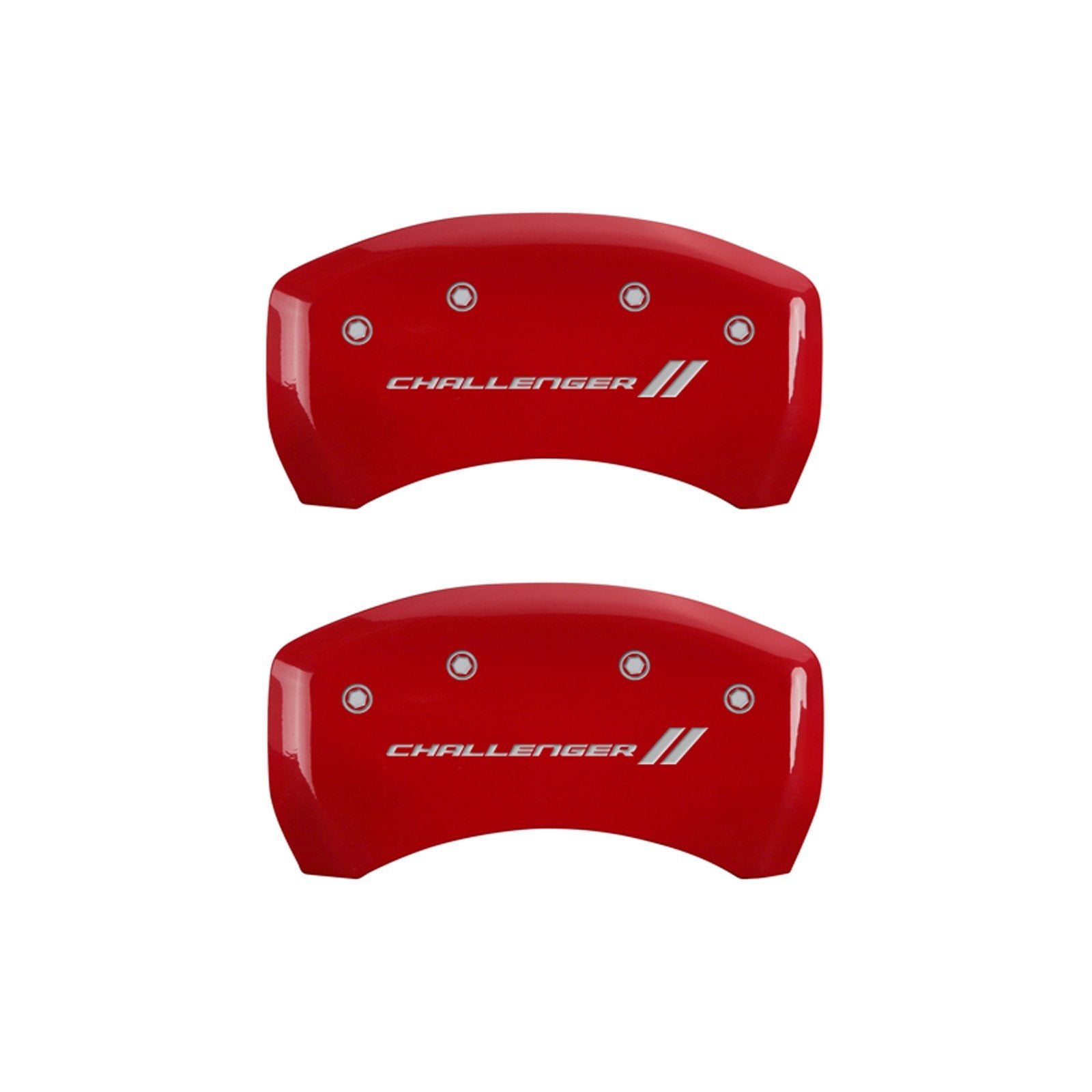 Challenger ll MGP Caliper Covers 12005SCL1RD Engraved Caliper Cover with Red Powder Coat Finish and Silver Characters, (Set of 4)