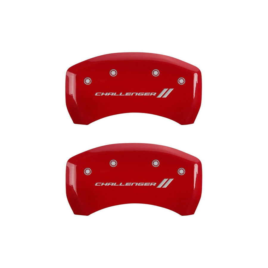 Challenger ll MGP Caliper Covers 12005SCL1RD Engraved Caliper Cover with Red Powder Coat Finish and Silver Characters, (Set of 4)