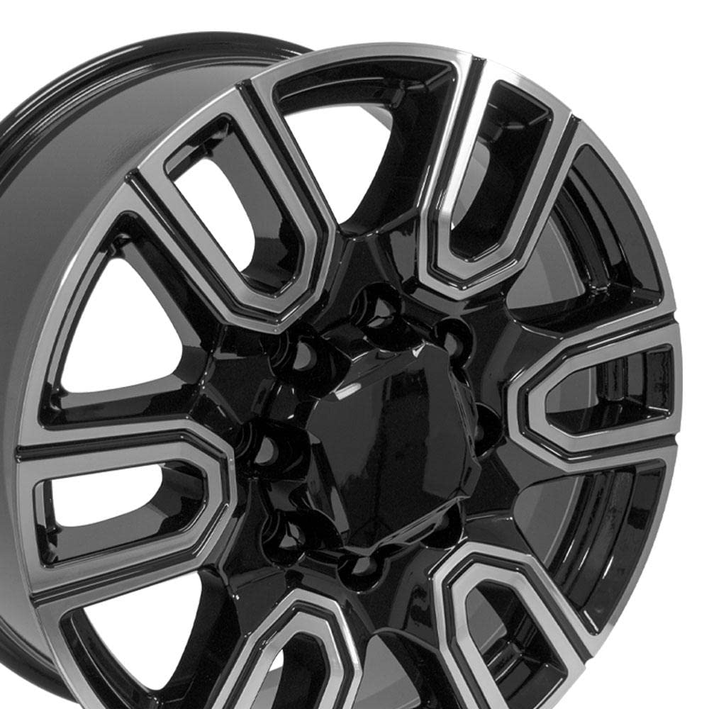 20 Inch OE Wheels CV96B Rim Fits GMC Sierra 2500/3500 AT4 Style 8x180 20x8.5 Gloss Black Machined - Hollander 5950 (1)