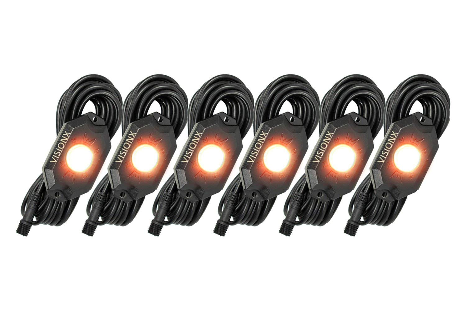Vision X HIL-RL6A Lighting 9 Watt LED Rock Light Pod Kit 6, Amber