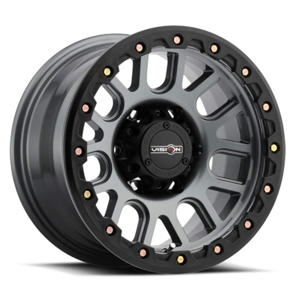 Vision Wheels 111 Nemesis Style: Finish: Gunmetal w/yellow Zinc Bolts, Wheel Size Inches: 18X9 PCD 6-5.5" Load Rating LBS. 2400