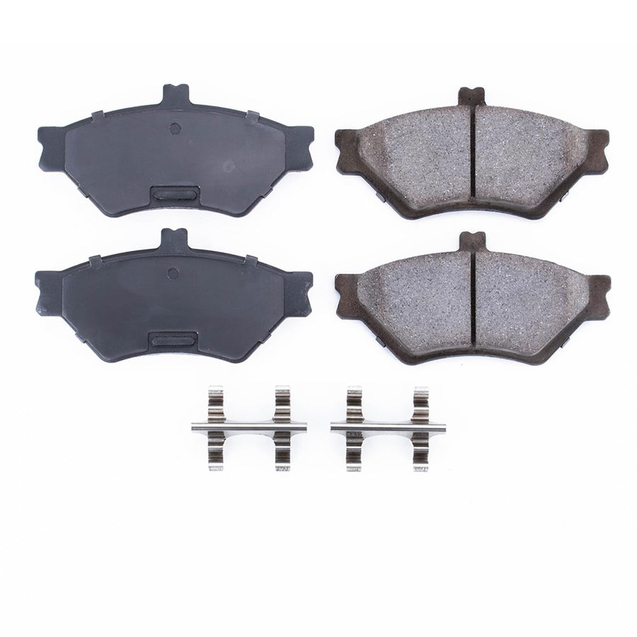 Power Stop Front Brake Kit For Crown Victoria Ford 1995-97 |Lincoln Town Car 1995-97 |Mercury Grand Marquis 1995-97 - Ceramic Brake Pads With Installation Hardware, 17-659