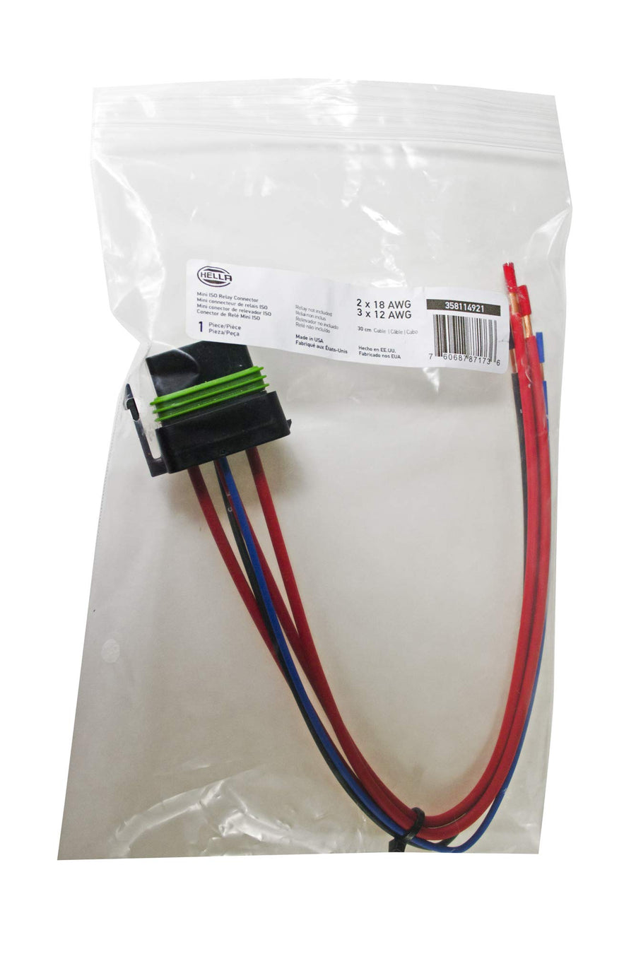 HELLA Pig-Tail Wire Harness H84709001 for Mini ISO Weatherproof Relays