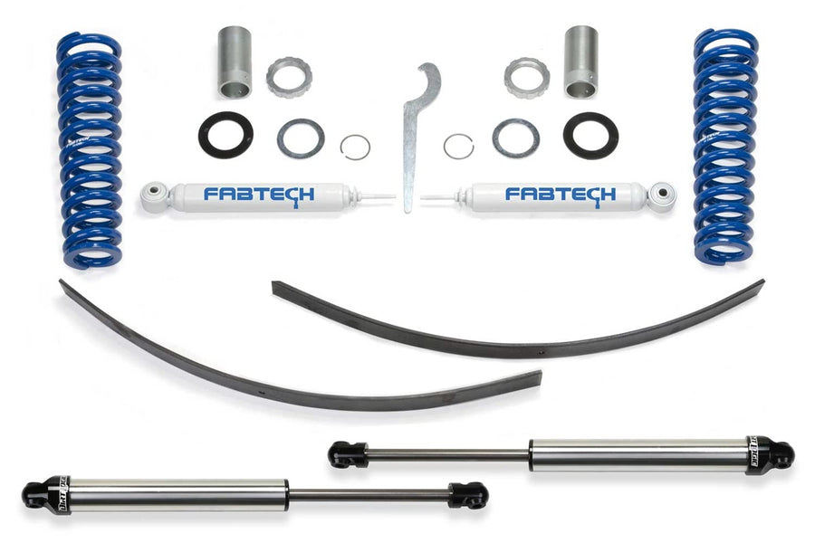 Fabtech K7015DL Coilover Basic System w/DLSS Shocks 0-3.5 in. Lift Incl. Coils Rear Shocks Add-A-Leafs All Required Hardware Basic Coilover System