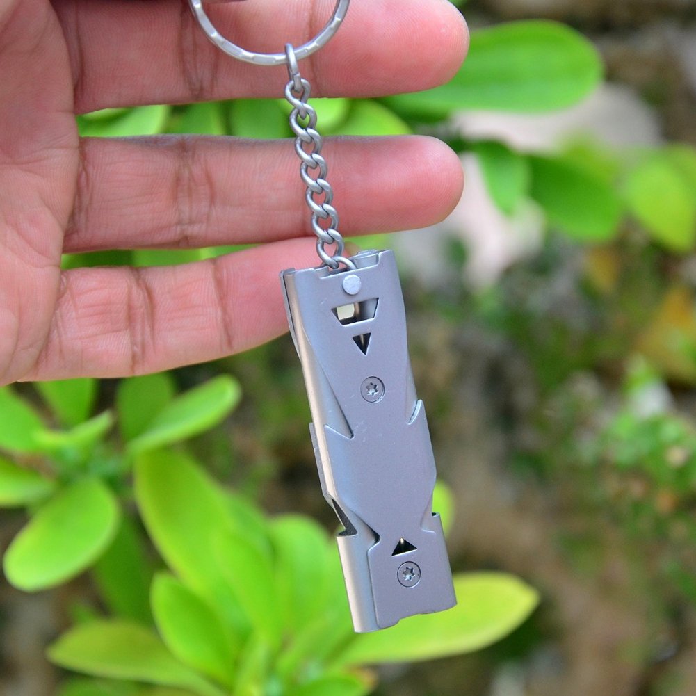 Portable survival whistle hiking stainless steel amping easy to use high decibel emergency outdoor anti-st