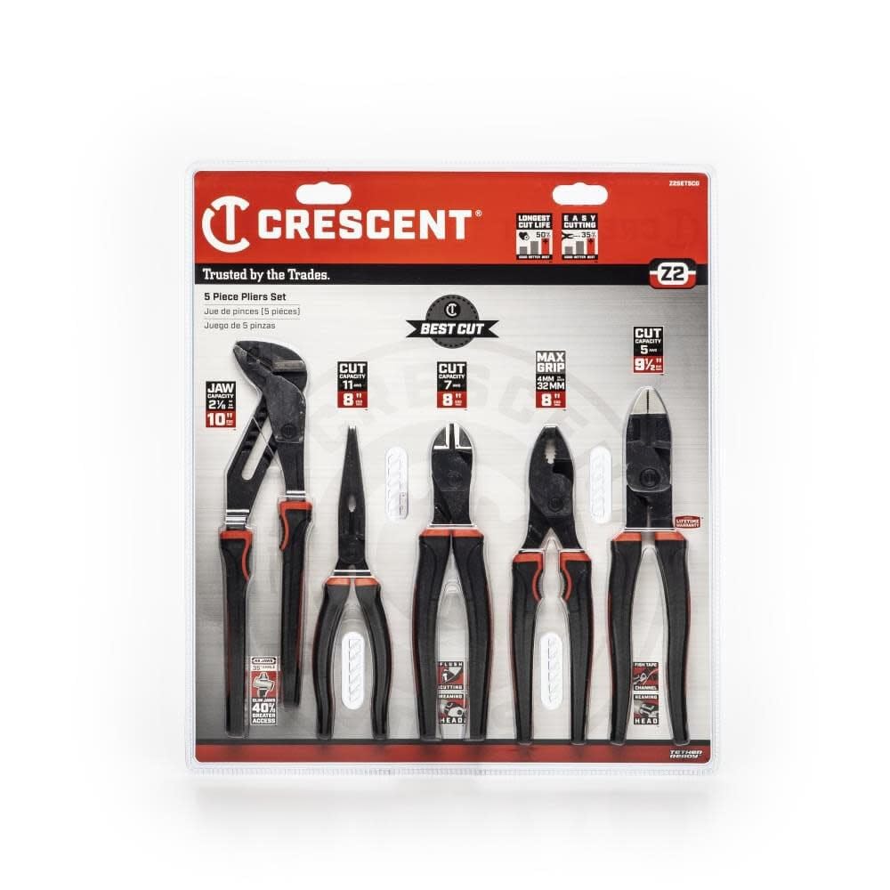Z2 5Pc Mixed Dual Material Plier Set Crescent (Z2SET5CG-06)