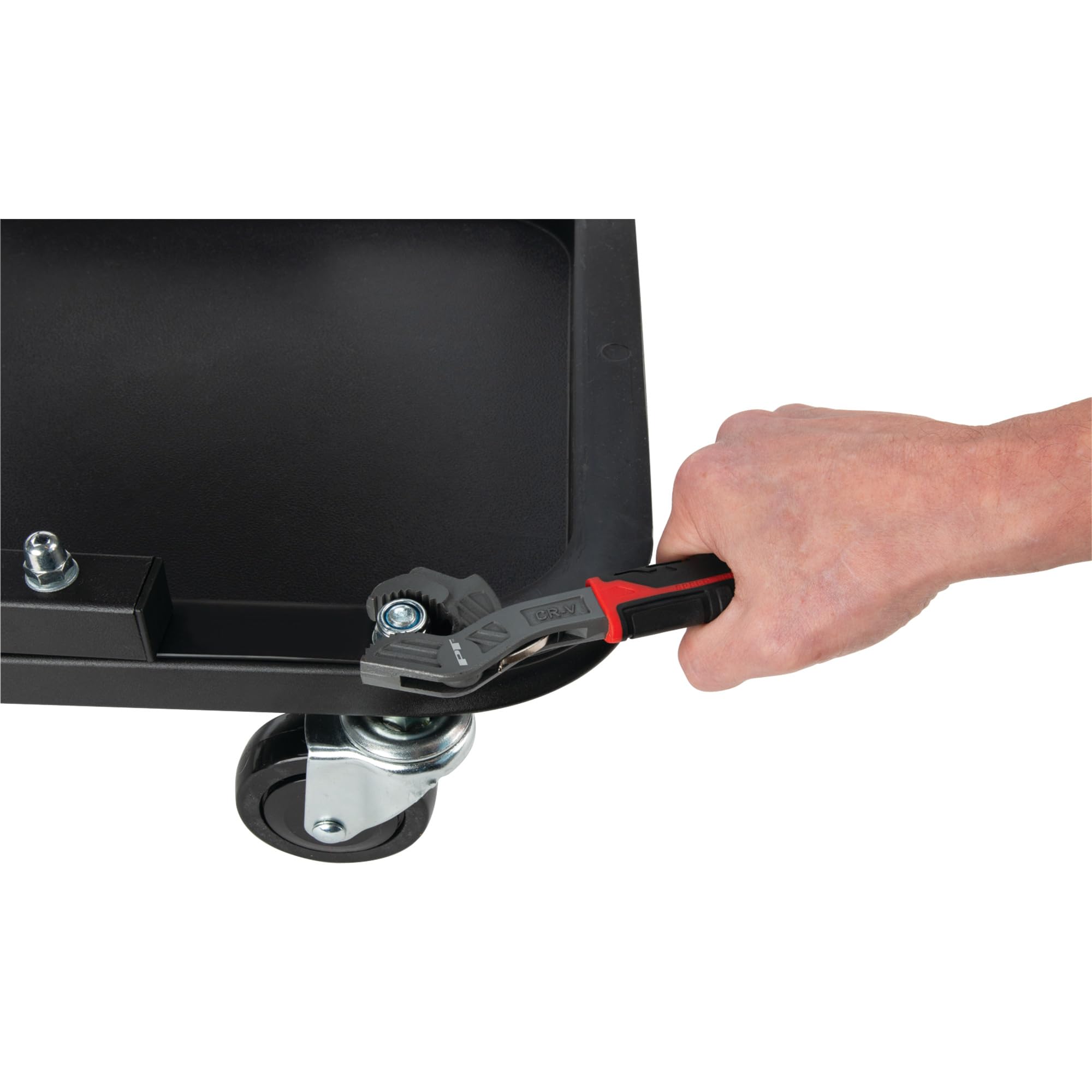 8 In. Performance Tool W30797 Universal Wrench, Drop-Forged Chrome Vanadium, Ratcheting Action, Spring-Loaded, TPR Handle