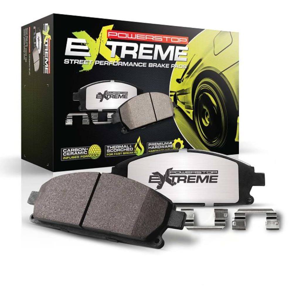 Z26-8007 Power Stop, Z26 Street Warrior Front Carbon Fiber Ceramic Brake Pads with Hardware For Chevrolet Corvette 2020-2023 [Model Specific]