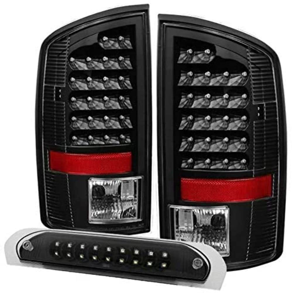 Tail Light Xtune ALT-JH-DR07-LED-SET-BK (Dodge Ram 07-08 1500 / Ram 07-09 2500/3500 LED s with LED 3rd Brake Lamps- Black)