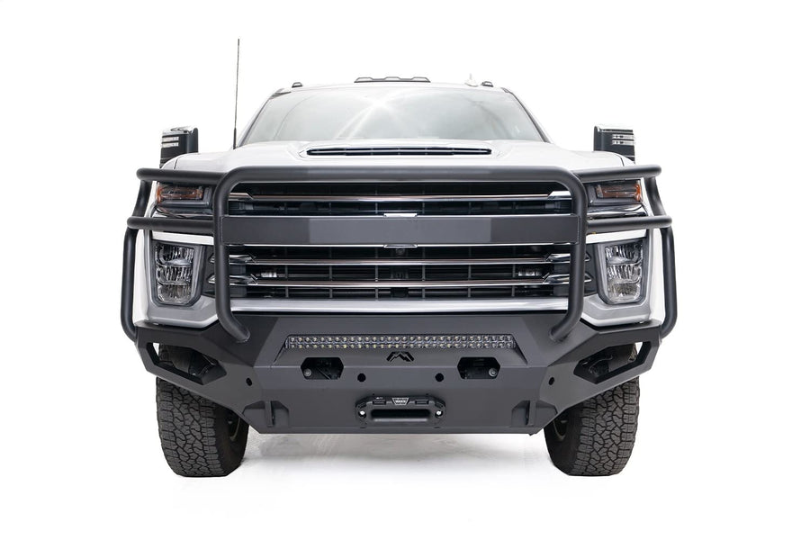 Fab Fours Matrix CH20-X4950-B Full Width Raw Front Winch HD Bumper with Brush Guard