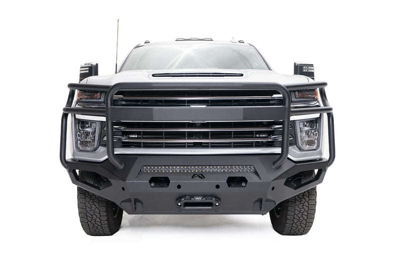 Fab Fours Matrix CH20-X4950-B Full Width Raw Front Winch HD Bumper with Brush Guard