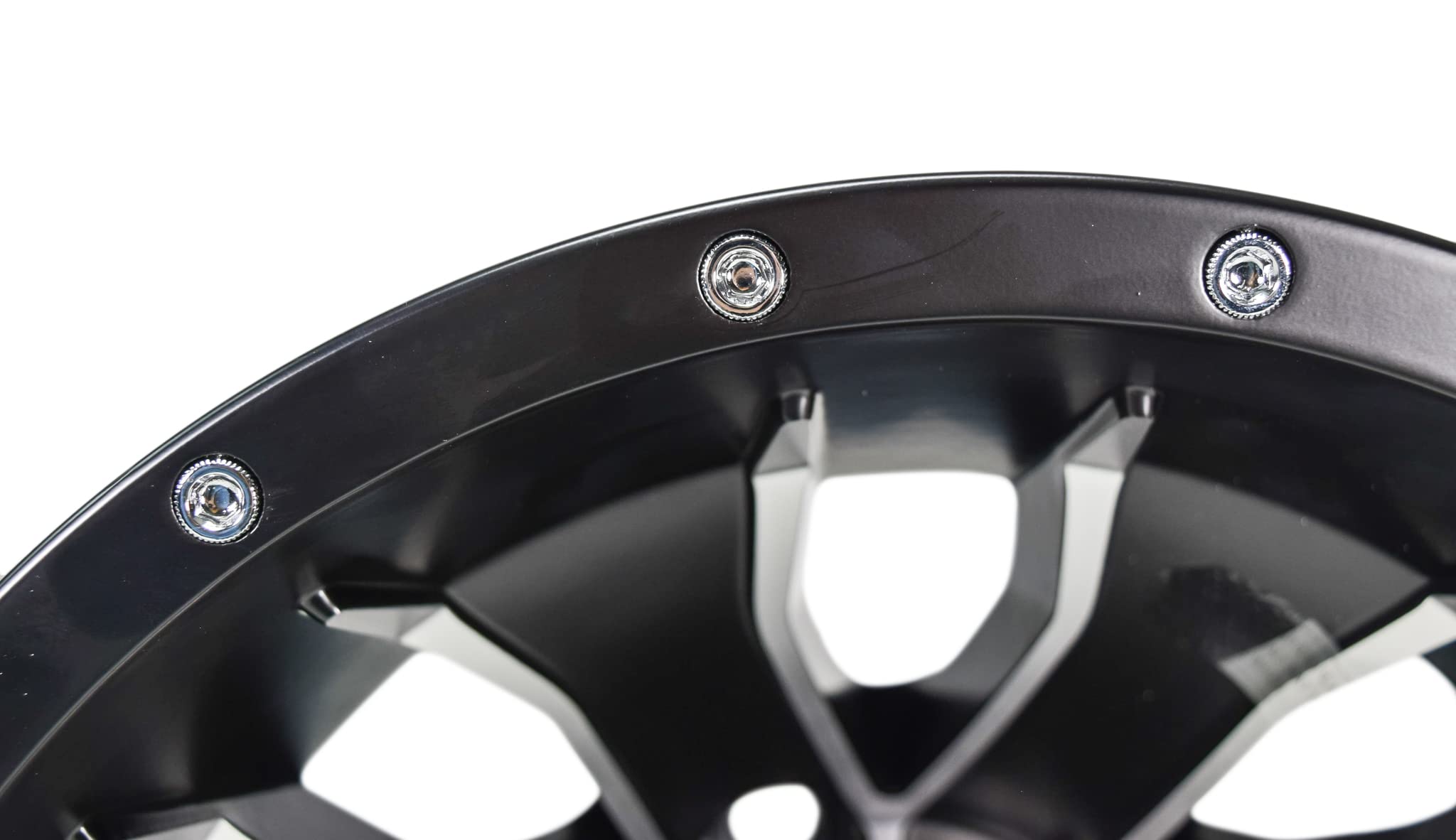 G77 Raceline Mamba Golf 12x7 4x4" +5mm Black/Machined Wheel Rim 12" Inch