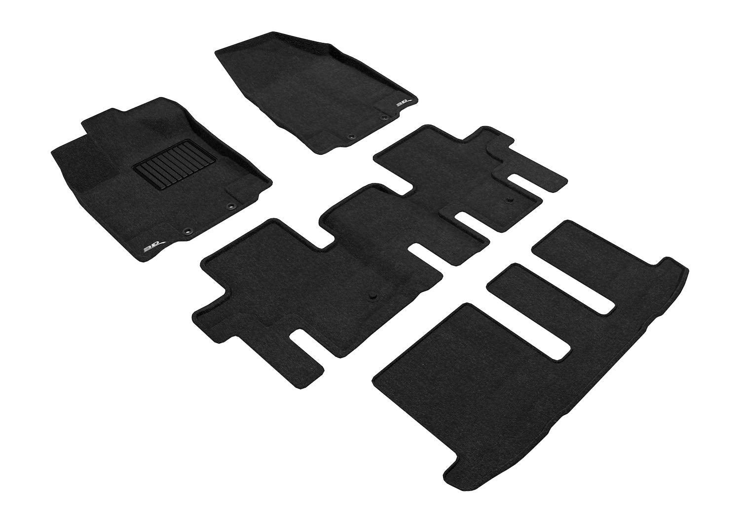 3D MAXpider Elegant Custom Fit Floor Mat (Black) for 2013-2020 Infiniti QX60/ JX - 1ST Row 2ND Row 3RD Row